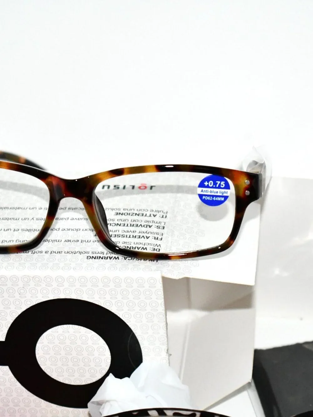JOLISU Reading Glasses, +0.75, Blue Light Blocking Readers, 5 Pack, Mix Color, N